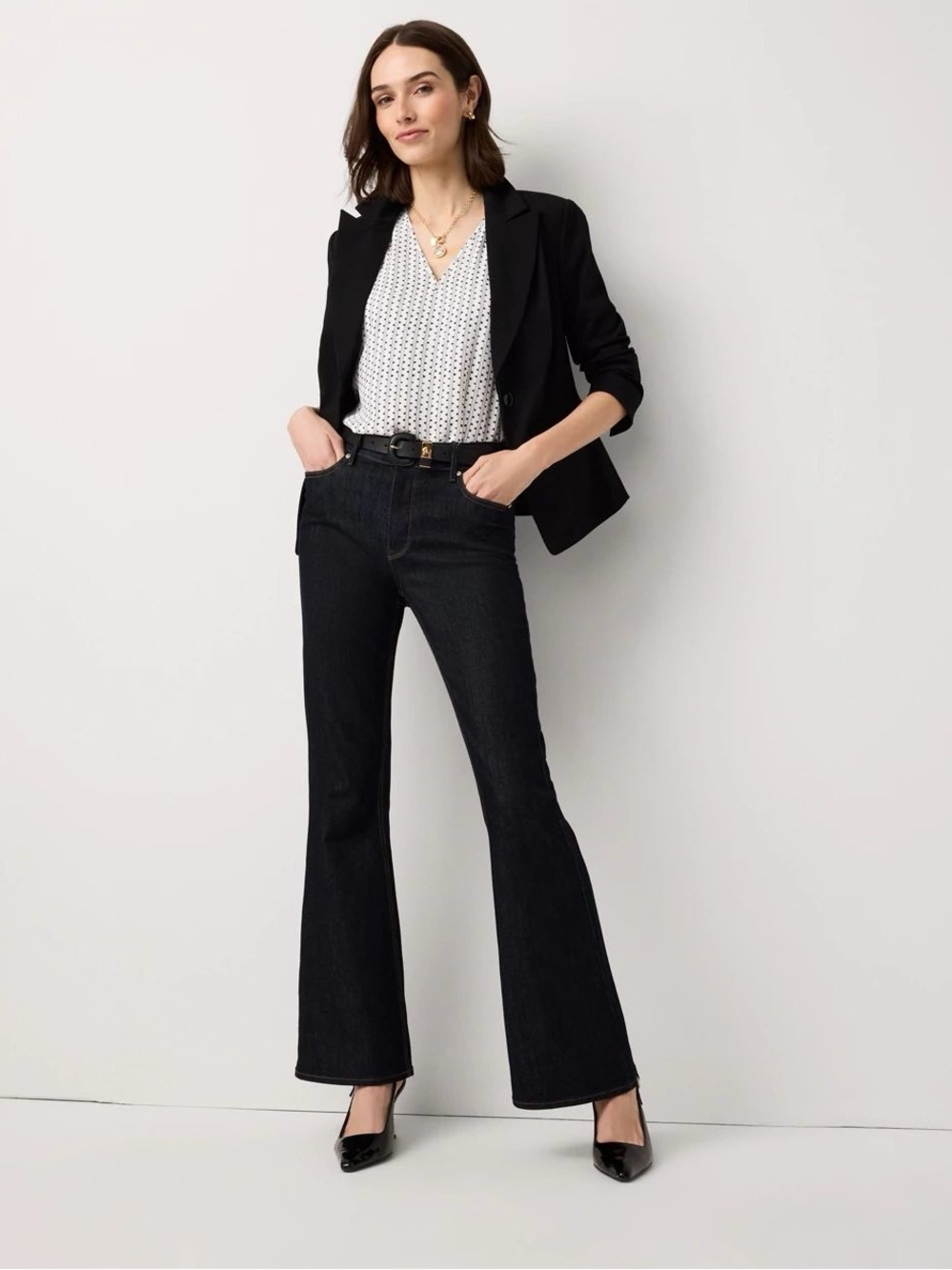 White House Black Market Black Flare Jeans